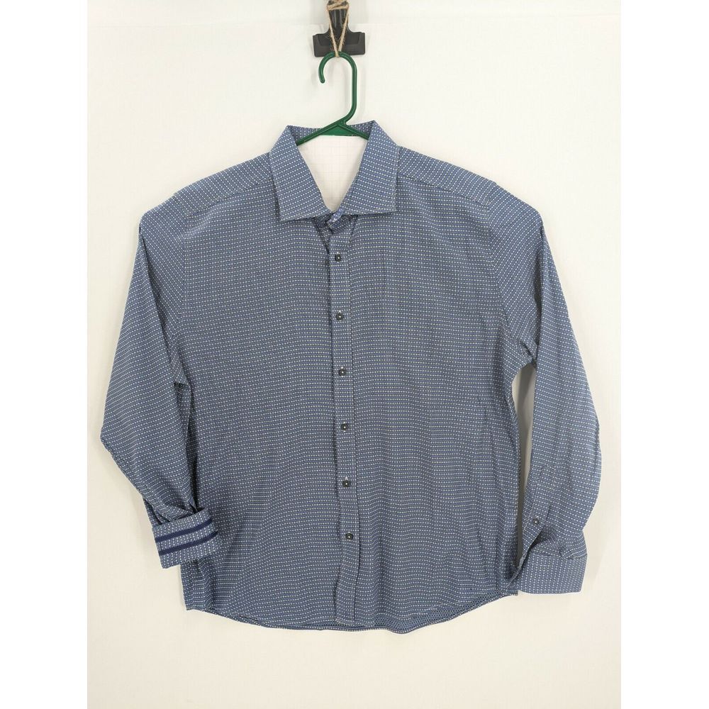 Men's Robert Graham Modern Americana Tailored Fit Blue Long Sleeve Shirt, 2XL